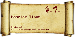 Haszler Tibor névjegykártya